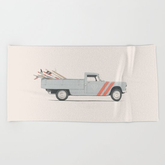 Surfboard Pick Up Van Beach Towel