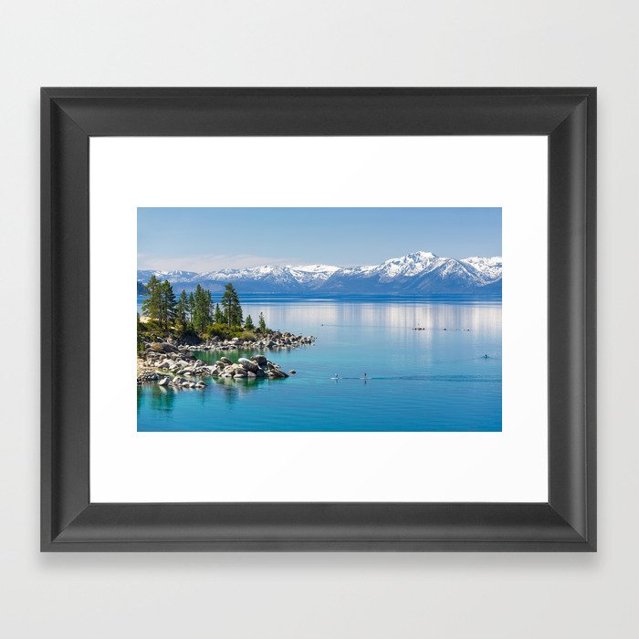 Calm Lake Tahoe on a Sunny Day Framed Art Print