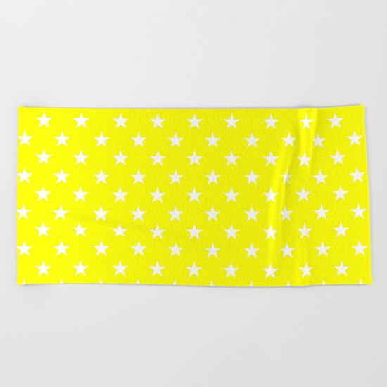 Stars (White/Yellow) Beach Towel