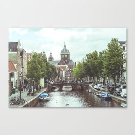 Amsterdam Canals Holland The Netherlands Canvas Print