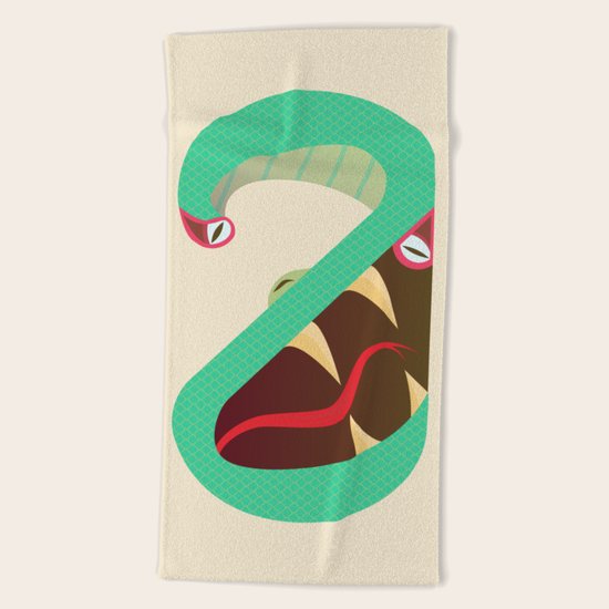 2Snake Mask Beach Towel
