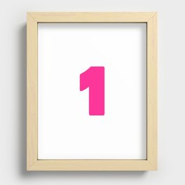 1 (Dark Pink & White Number) Recessed Framed Print