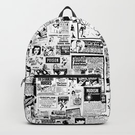 Vintage Smut & Sleaze Collage Backpack | Advertisements, Cute, Sexy, Romantic, Retro, Burlesque, Vegas, Pattern, Xxx, Clipart 