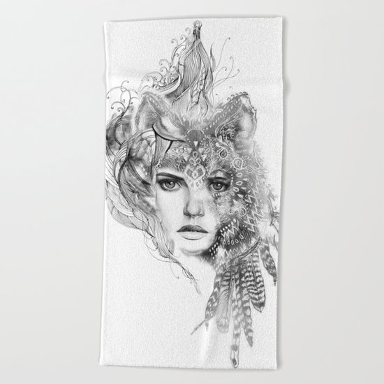 Wolf Girl Beach Towel