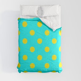 Amazing Blue Yellow Polka Dot Pattern Comforter