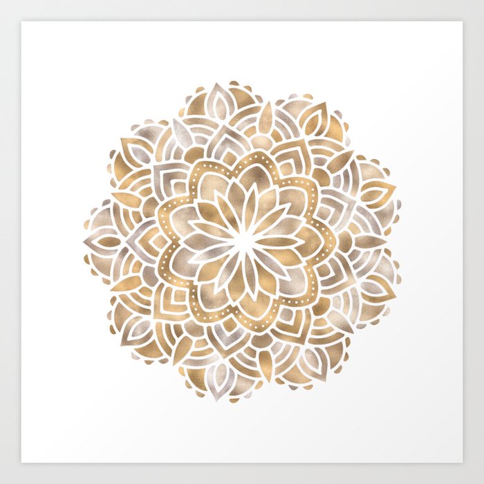 Mandala Multi Metallic in Gold Silver Bronze Copper Art Print