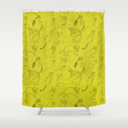 Cats Line Drawings Shower Curtain