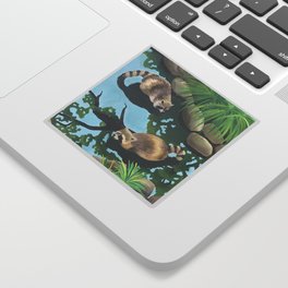 Raccoons in a Pond Sticker