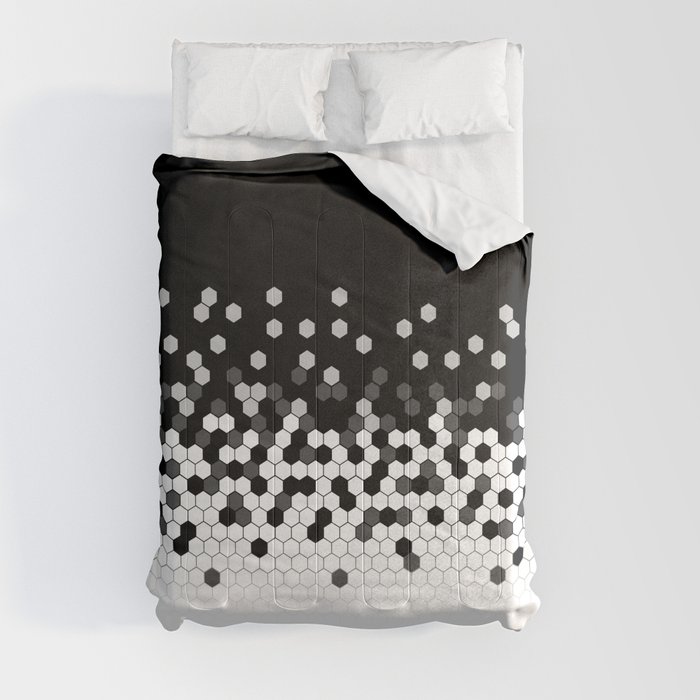 Flat Tech Camouflage Black and White Comforter
