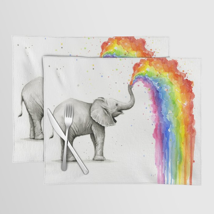 Rainbow Baby Elephant Placemat