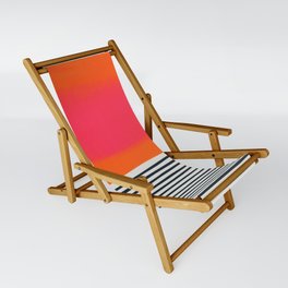 Sunset Ripples Sling Chair | Beach, Sea, Digital, Lines, Sun, Water, Sunset, Lake, Ripples, Black 