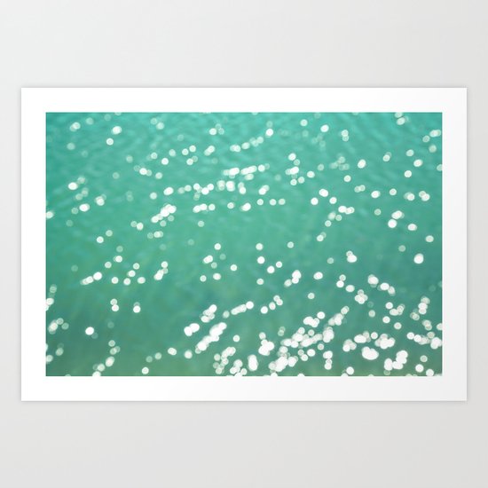 Teal sparkle Art Print