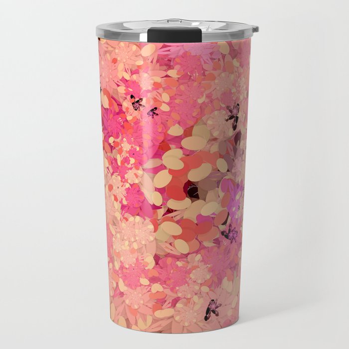 Two Different Worlds -- Floral Pattern Travel Mug