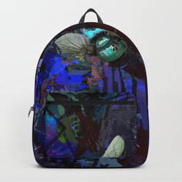 Follow Me Backpack | Graffiti, Womanartist, Purple, Veriperi, Dark, Digital, Collage, Green, Pattern, Bugs 