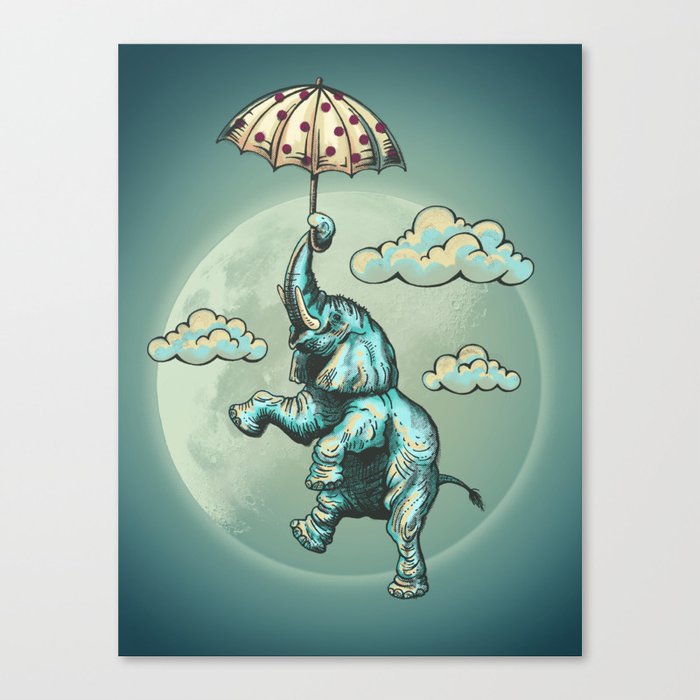 Flying elephant Canvas Print