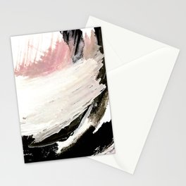 Crash: an abstract mixed media piece in black white and pink Stationery Card