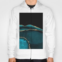Teal & Gold Agate Texture 05 Hoody