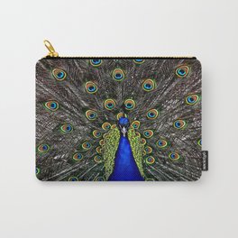 A Magnificent Blue and Green Peacock Carry-All Pouch