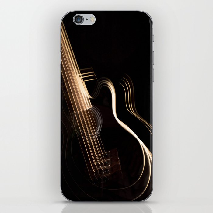 Echo of the Invisible World Inspirational Bass Guitar Abstract Portrait iPhone Skin