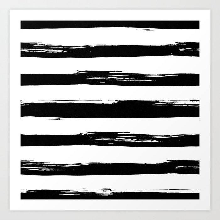 Stylish Black and White Stripes Art Print