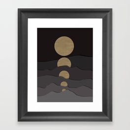 Golden moon phases  Framed Art Print