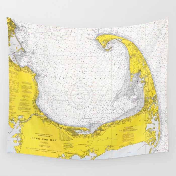 Vintage Map of Cape Cod (1971) Wall Tapestry by BravuraMedia  Society6