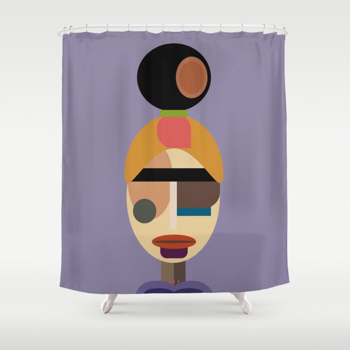 Shape of a Face Shower Curtain