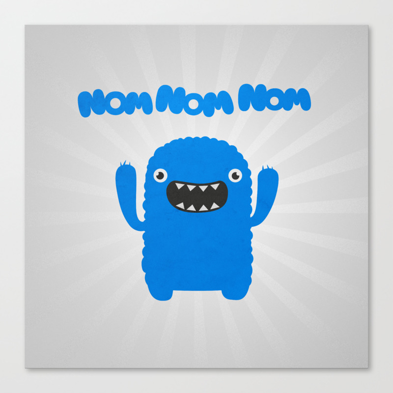 Funny Cute Om Nom Nom Nom Monster Canvas Print By Badbugsart Society6