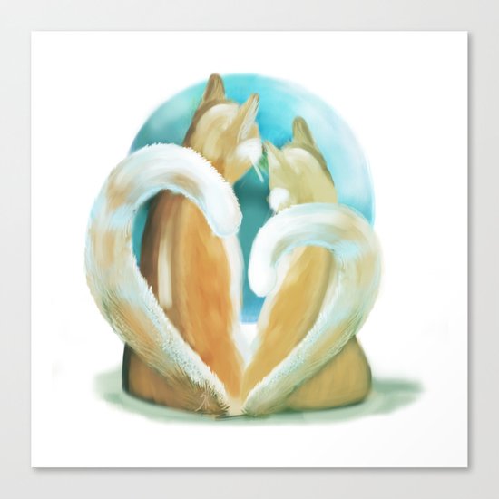 Fluffy love Canvas Print