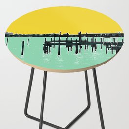 Jacksonville, Florida - modern bold photography print - Pier, dock, & skyline - St. John's river Side Table