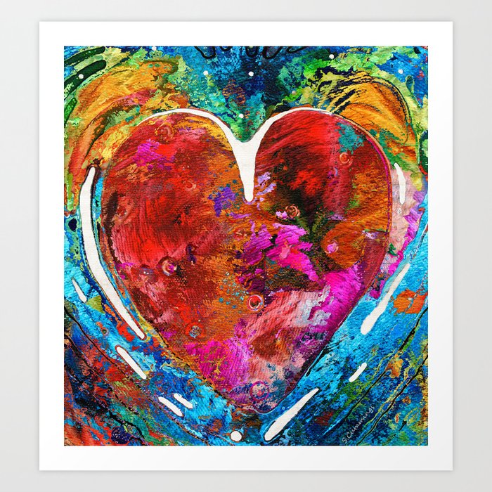 Colorful Heart Art - Everlasting - By Sharon Cummings Art Print