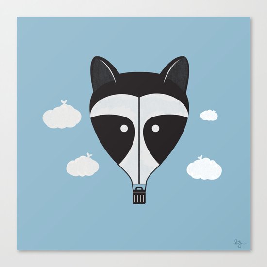 Hot Air Raccoon Canvas Print