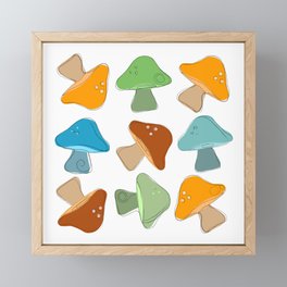 Mushroom Pattern Multicolored |  Framed Mini Art Print