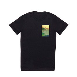 Hazan Bay T Shirt | Forest, Yellow, Green, Asian, Digital, Sea, Nature, Oriental, Japan, Trees 