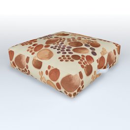 Pebbles in Browns on Tan Pattern Outdoor Floor Cushion