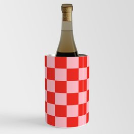 Checker Pattern 349 Red and Pink Wine Chiller