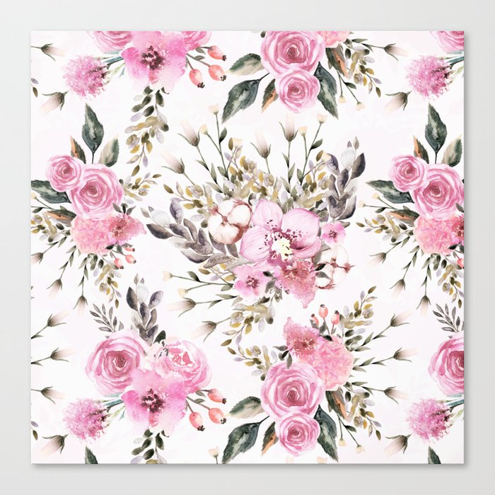 Roses Orchids and WildFlowers Canvas Print