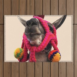 Colorful llama from Peru Outdoor Rug