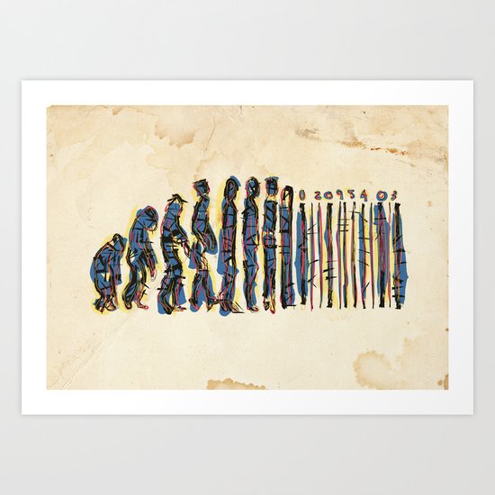 Barcode Evolution Art Print