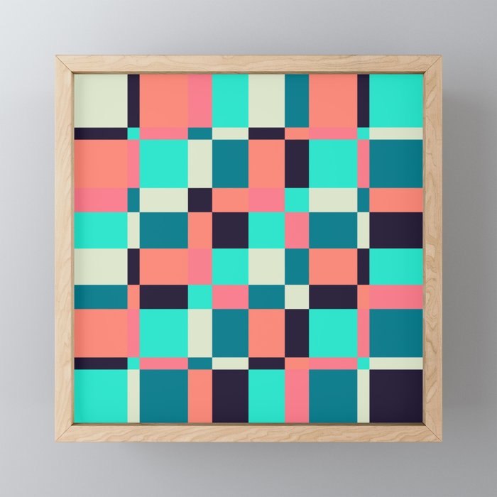 colorful squares Framed Mini Art Print