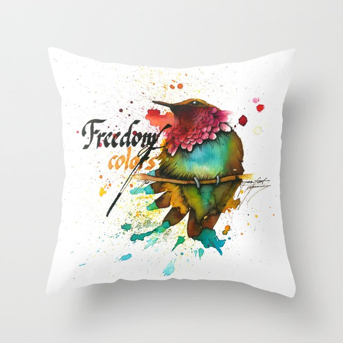 Freedom of colors Throw Pillow