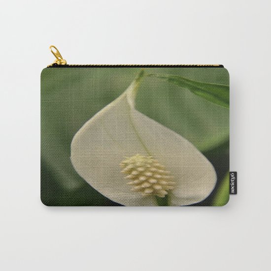 white flower Carry-All Pouch