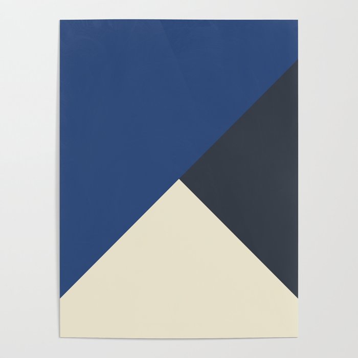 Origami Geo Tile // Blue tones // Mix + Match Poster