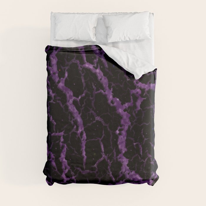 Cracked Space Lava - Glitter Purple Duvet Cover