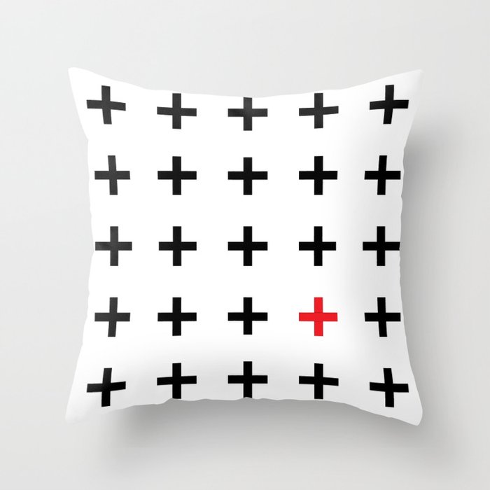 Swiss Cross Red Pop Throw Pillow