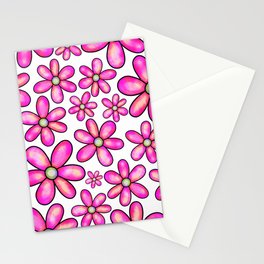 Doodle Spring Flower Pattern 04 Stationery Card
