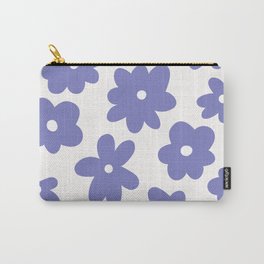 Simple Violet Flowers, Very Peri, Flower Power, Vintage Carry-All Pouch