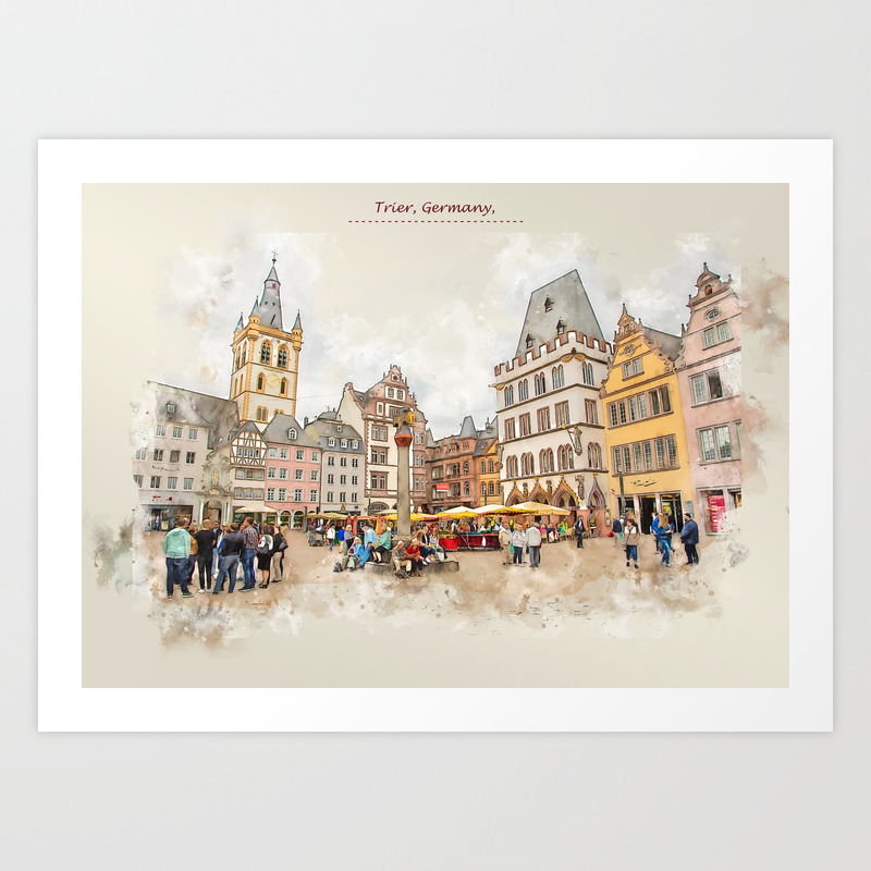 city life of Germany Art Print by ariadna-de-raadt | Society6