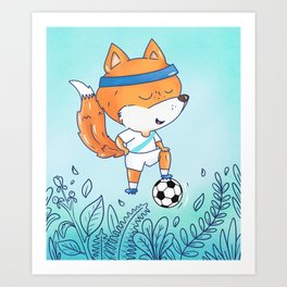 Soccer Fox Art Print