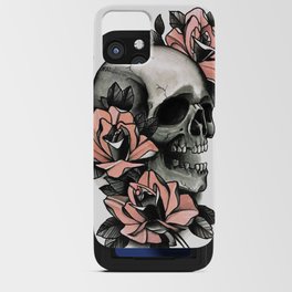 Skull and roses - tattoo iPhone Card Case